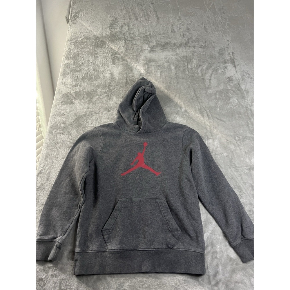 Jordan Boys‎ Sweatshirt Large 12-13 Gray Hoodie Pullover Jumpman
